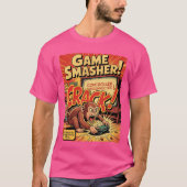 Monkey Rage Gamer Retro Comic Console Funny Video Tシャツ (正面)