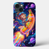Monkey Riding a Banana Rocket Phone Case Case-Mate iPhoneケース (裏面)