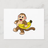 Monkey Running with Banana ポストカード (正面)