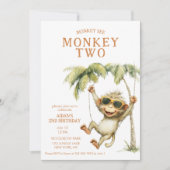Monkey See Monkey Two Second Birthday 招待状 (正面)