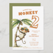 Monkey See Second Birthday 招待状 (正面/裏面)