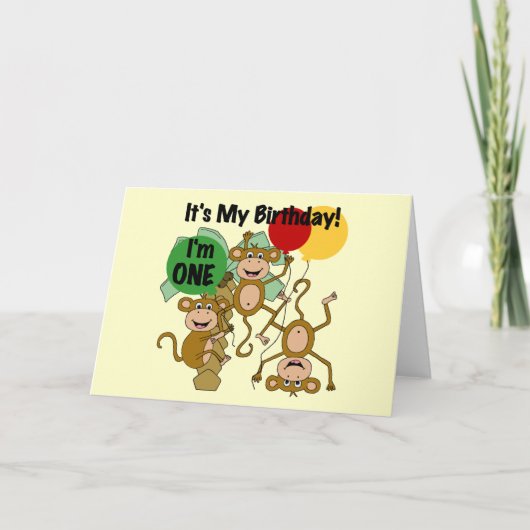 Monkey Shine誕生日Tシャツとギフト カード (正面)