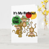 Monkey Shine誕生日Tシャツとギフト カード (黄色い花)