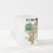 Monkey Shine誕生日Tシャツとギフト フロストグラスマグカップ (正面左)