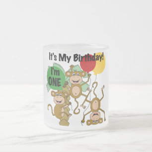 Monkey Shine誕生日Tシャツとギフト フロストグラスマグカップ