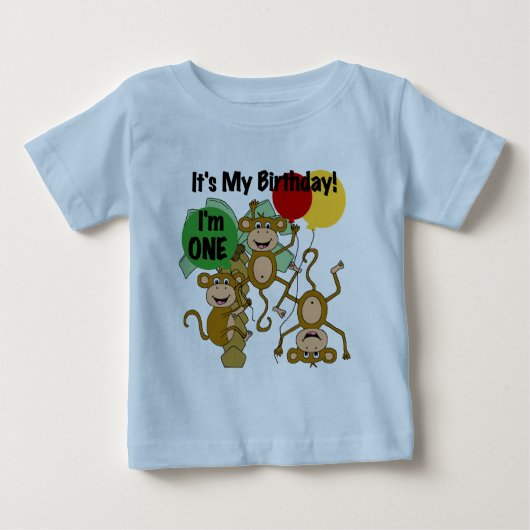 Monkey Shine誕生日Tシャツとギフト ベビーTシャツ (正面)