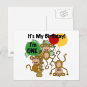 Monkey Shine誕生日Tシャツとギフト ポストカード (正面/裏面)