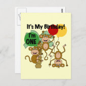 Monkey Shine誕生日Tシャツとギフト ポストカード (正面/裏面)