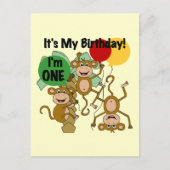 Monkey Shine誕生日Tシャツとギフト ポストカード (正面)