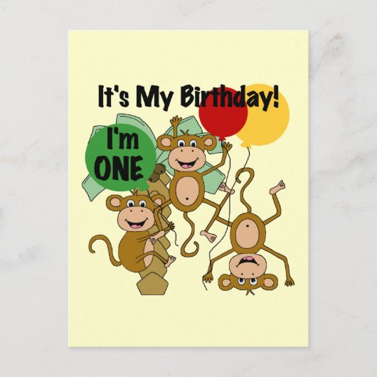 Monkey Shine誕生日Tシャツとギフト ポストカード (正面)