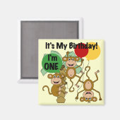 Monkey Shine誕生日Tシャツとギフト マグネット (正面/裏面)