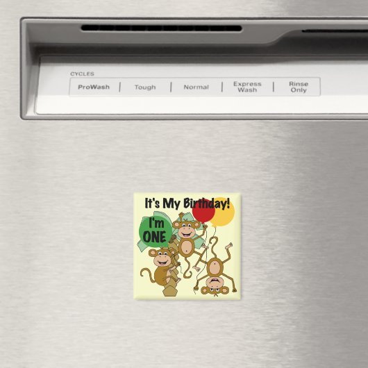 Monkey Shine誕生日Tシャツとギフト マグネット (インサイチュ (食洗機))