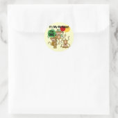 Monkey Shine誕生日Tシャツとギフト ラウンドシール (バッグ)