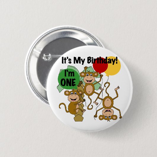 Monkey Shine誕生日Tシャツとギフト 缶バッジ (正面&裏面)