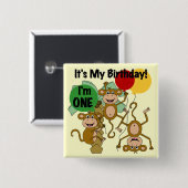 Monkey Shine誕生日Tシャツとギフト 缶バッジ (正面&裏面)