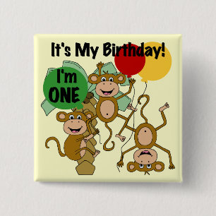 Monkey Shine誕生日Tシャツとギフト 缶バッジ