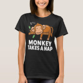 Monkey Takes A Nap  Monkey Pajamas Circus Monkey Tシャツ (正面)