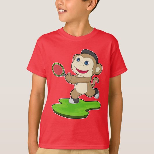 Monkey Tennis Tennis racket Tシャツ (正面)
