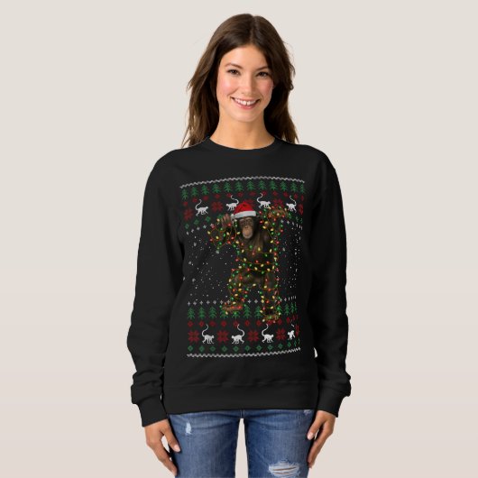 Monkey Ugly Christmas Sweater スウェットシャツ (正面フル)