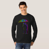 Monkey Umbrella Colourful Creative Zoo Animal Artw Tシャツ (正面フル)