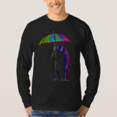 Monkey Umbrella Colourful Creative Zoo Animal Artw Tシャツ (正面)
