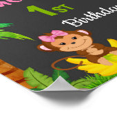 Monkey welcome party sign Girl jungle party poster ポスター (角)