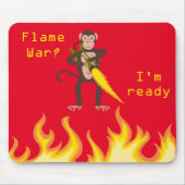 Monkey With a Flamethrower Internet Flame War マウスパッド (正面)