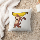 Monkey with Banana クッション (ブランケット)