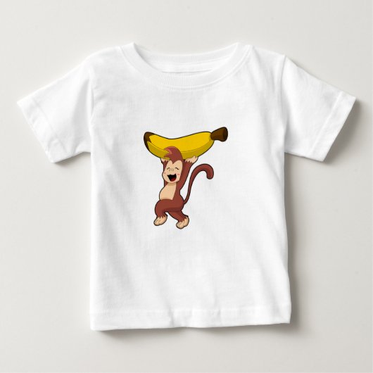 Monkey with Banana ベビーTシャツ (正面)
