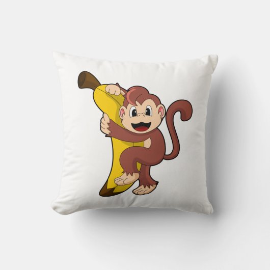 Monkey with Banana (1).PNG クッション (正面)