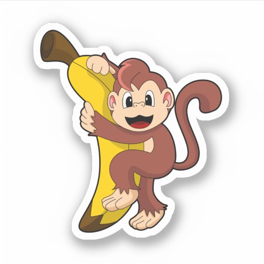 Monkey with Banana (1).PNG シール (正面)