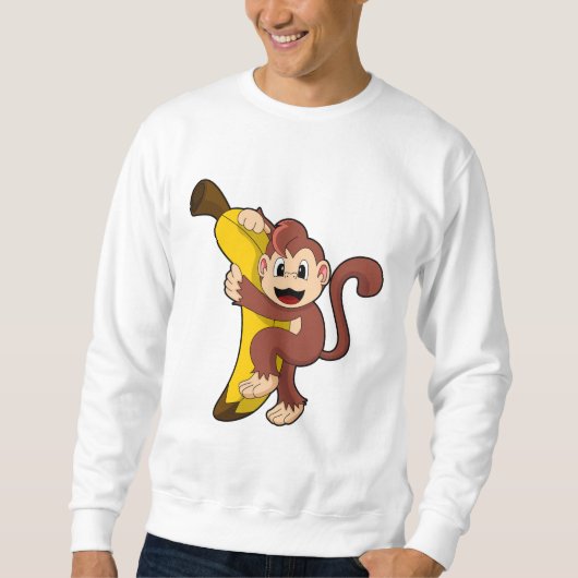 Monkey with Banana (1).PNG スウェットシャツ (正面)