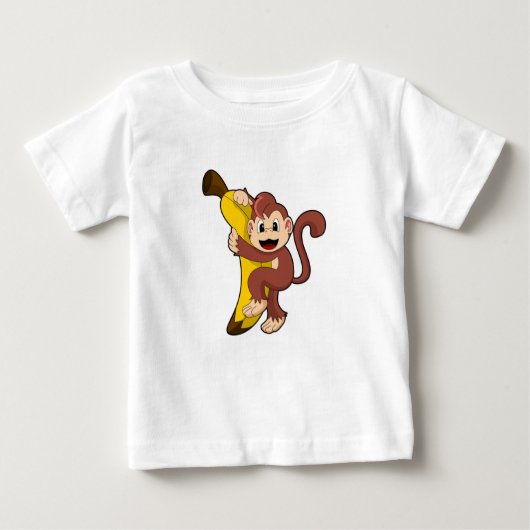 Monkey with Banana (1).PNG ベビーTシャツ (正面)