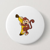 Monkey with Banana (1).PNG 缶バッジ (正面)