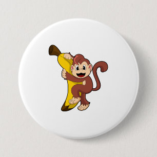 Monkey with Banana (1).PNG 缶バッジ