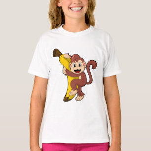 Monkey with Banana (1).PNG Tシャツ