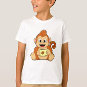 Monkey with Cup of Coffee Tシャツ (正面)