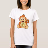Monkey with Cup of Coffee Tシャツ (正面)