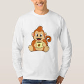 Monkey with Cup of Coffee Tシャツ (正面)