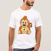 Monkey with Cup of Coffee Tシャツ (正面)