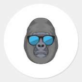 Monkey with Sunglasses ラウンドシール (正面)