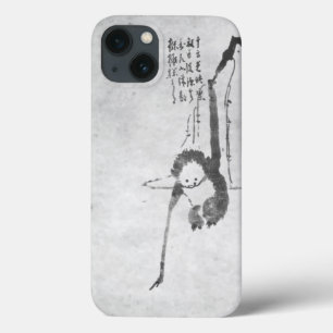 Monkey zen painting meditation phone iPhone 13ケース