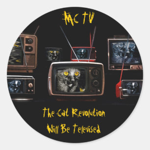 MonkeyCat TVのステッカー ラウンドシール