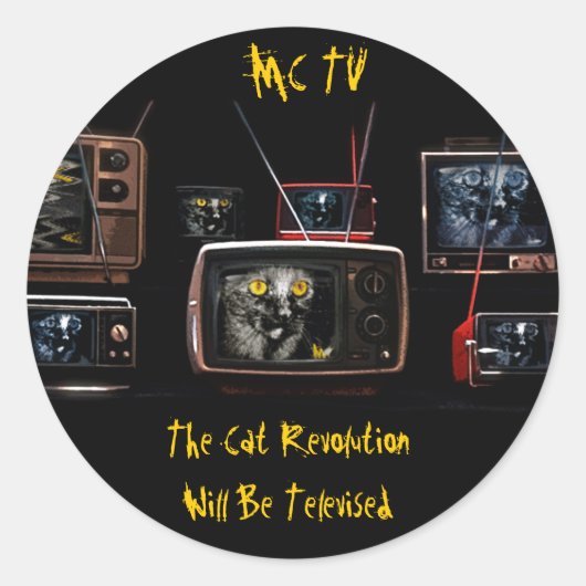 MonkeyCat TVスタンプ ラウンドシール (正面)