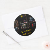 MonkeyCat TVスタンプ ラウンドシール (封筒)