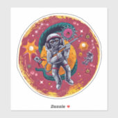 Monkeying のまわりに in宇宙Stickersレトロおもしろい シール (シート)