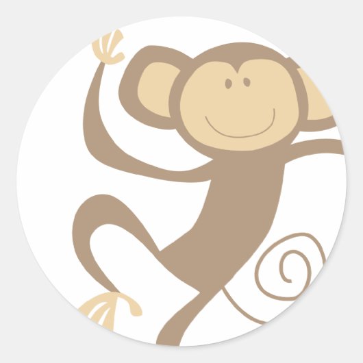Monkeying のまわりに Roundスタンプ ラウンドシール (正面)