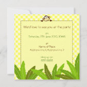 Monkeying Yellowのまわりにパーティー招待状 招待状 (裏面)