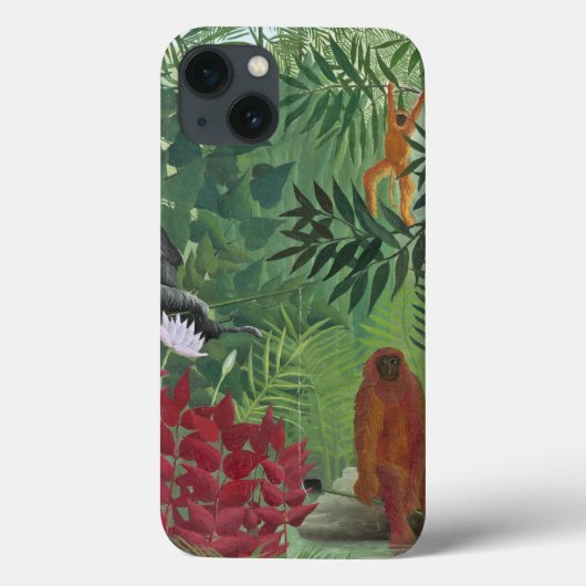 Monkeys 1910年が付いている熱帯森林(キャンバスの油) Case-Mate iPhoneケース (裏面)