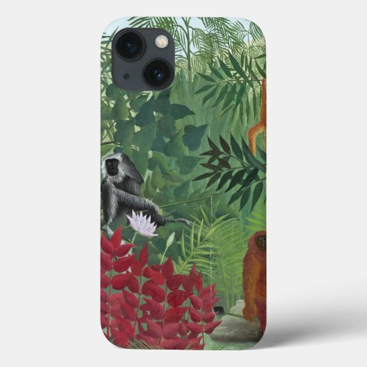 Monkeys 1910年が付いている熱帯森林(キャンバスの油) Case-Mate iPhoneケース (裏面)